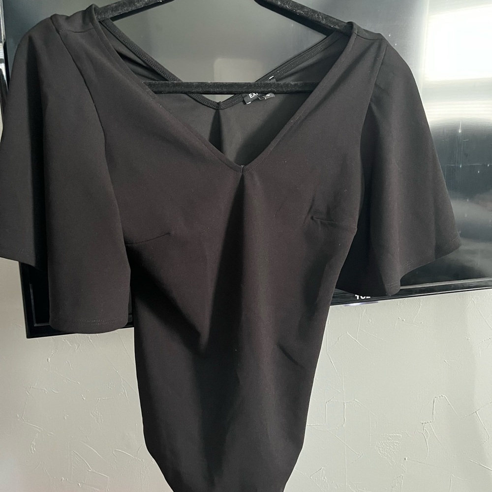 Express Black V-Neck Bodysuit